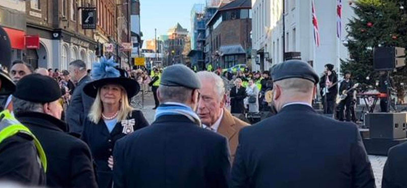 His Majesty The King Visits Luton and speaks to AFVBC Veterans