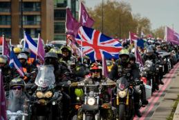 The 'Rolling Thunder' Motorbike protest through central London in support of Soldier F. April 12, 2019.  Credit: Anthony Upton